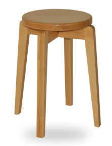 Tabouret loft bois esprit Atelier vernis naturel