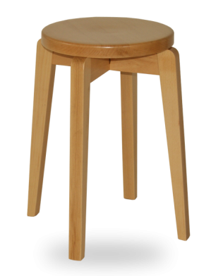 Tabouret loft bois esprit Atelier vernis naturel